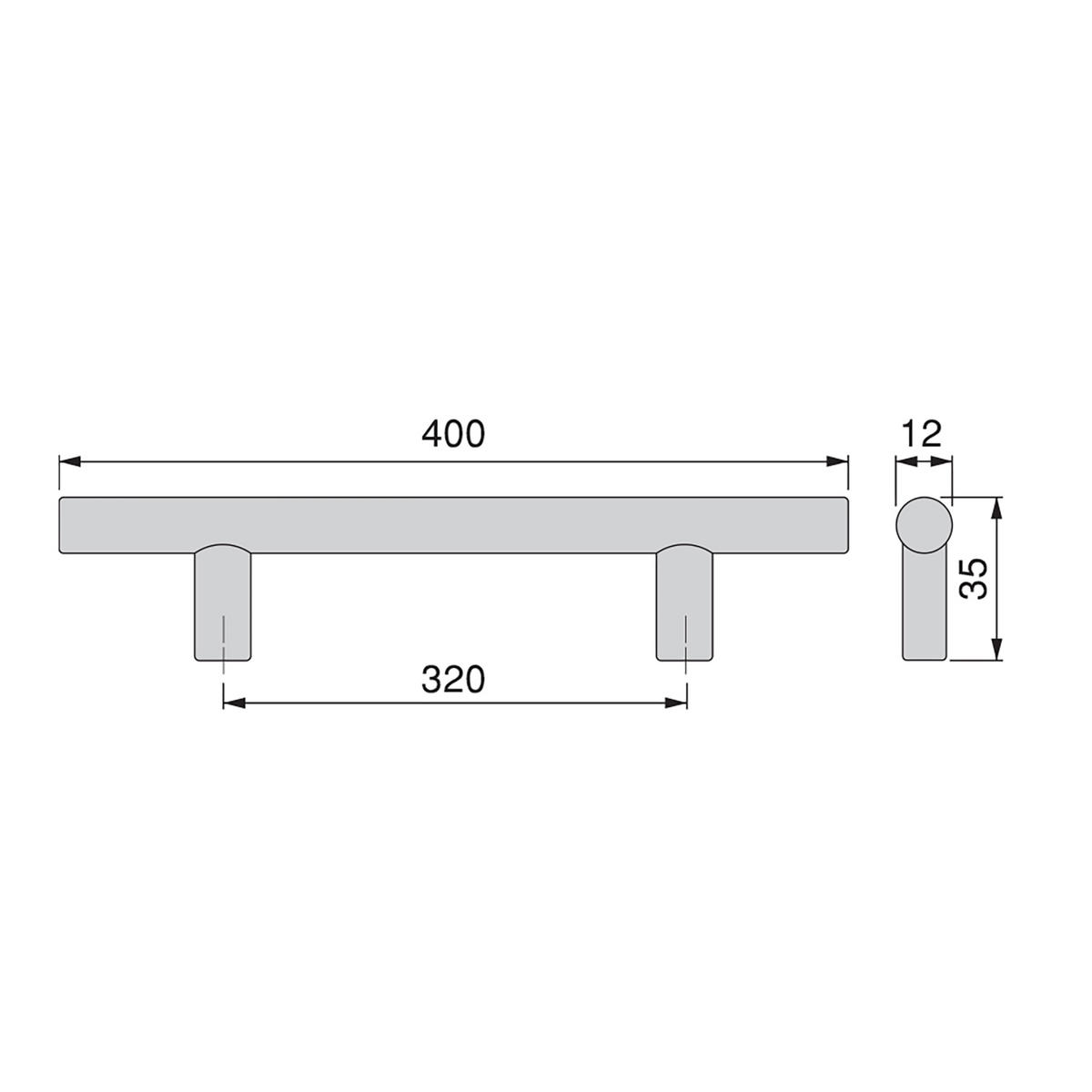 MÖBELGRIFFE Orlando, L400mm, 320mm Achsenabstand, Stahl, Nickel satiniert 10er-set - Silberfarben, Metall (1.2/4/40cm) - EMUCA