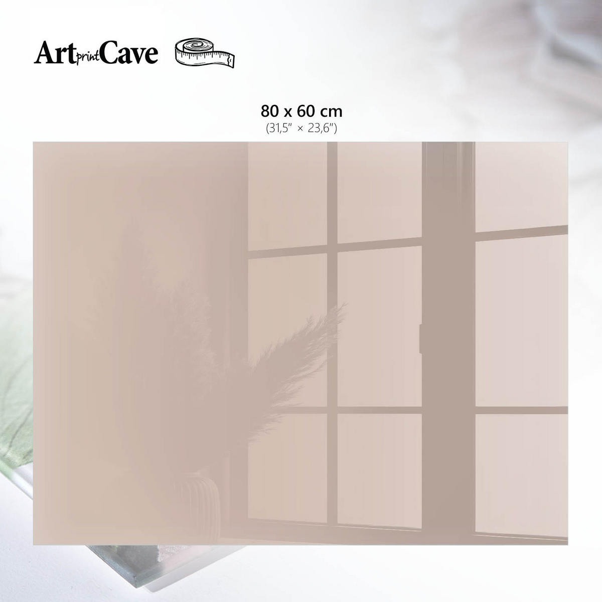 GLASPLATTE 80x60 cm – Beige-Rosa - Grau, Glas (0.4/80/60cm) - ArtPrintCave