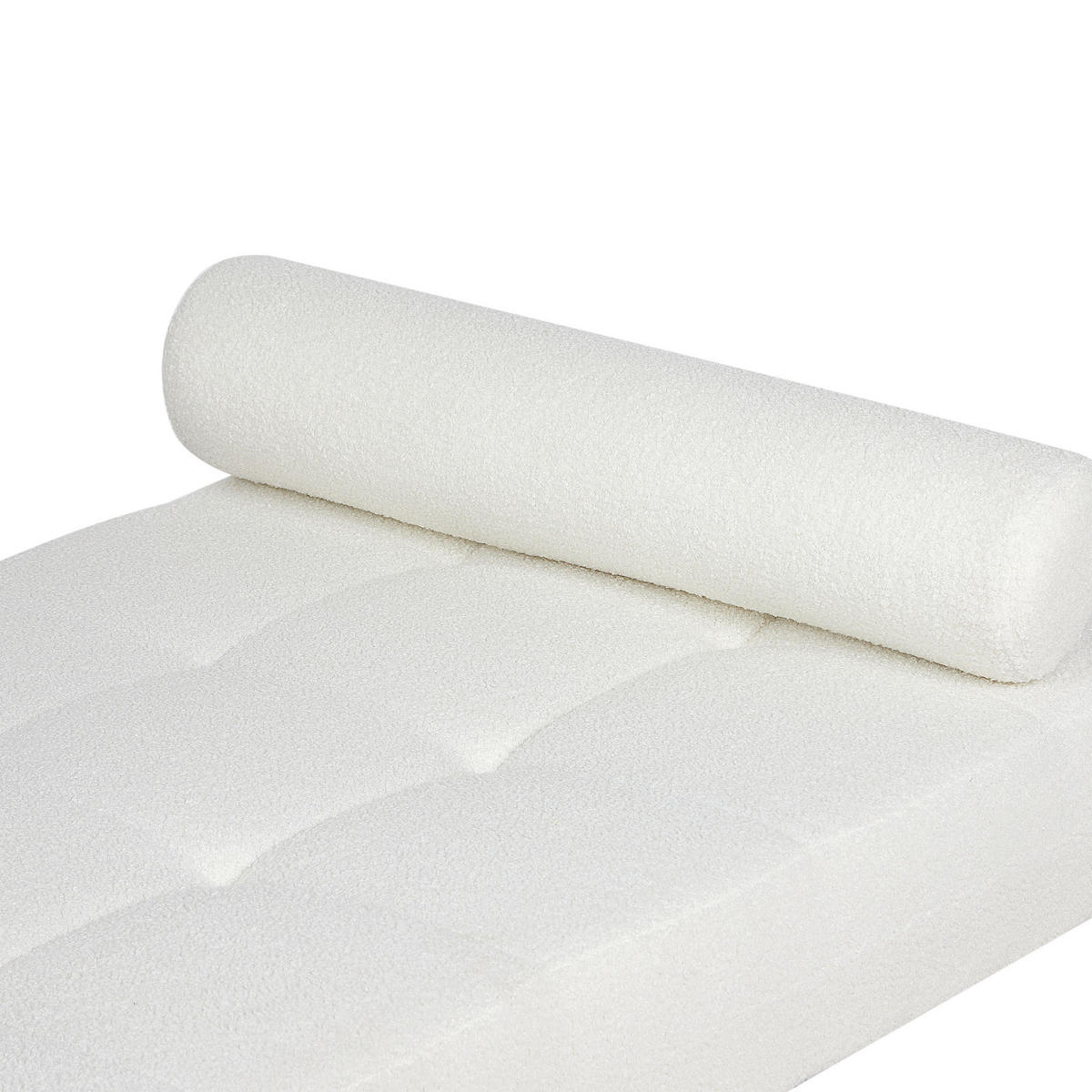 ČALOUNĚNÉ LEHÁTKO CHAISE LONGUE Bouclé Bílé Chinon - bílá/černá, textil (178/41/73cm) - Beliani