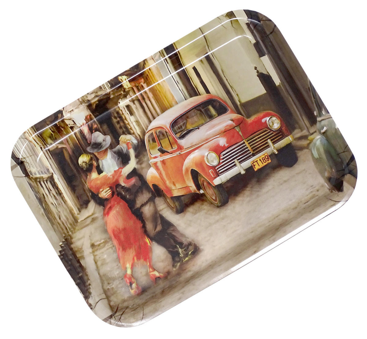 TABLETT Tango, rechteckige Melamin Serviertablett 31x23 cm - Rot, Kunststoff (23/2/31cm) - Lashuma