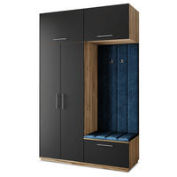 GARDEROBENSCHRANK REMA 150/240/60 cm Modern Garderobe-Set Eiche Wotan - Blau/Eiche Wotan, Holzwerkstoff (150/240/60cm) - MASSENO