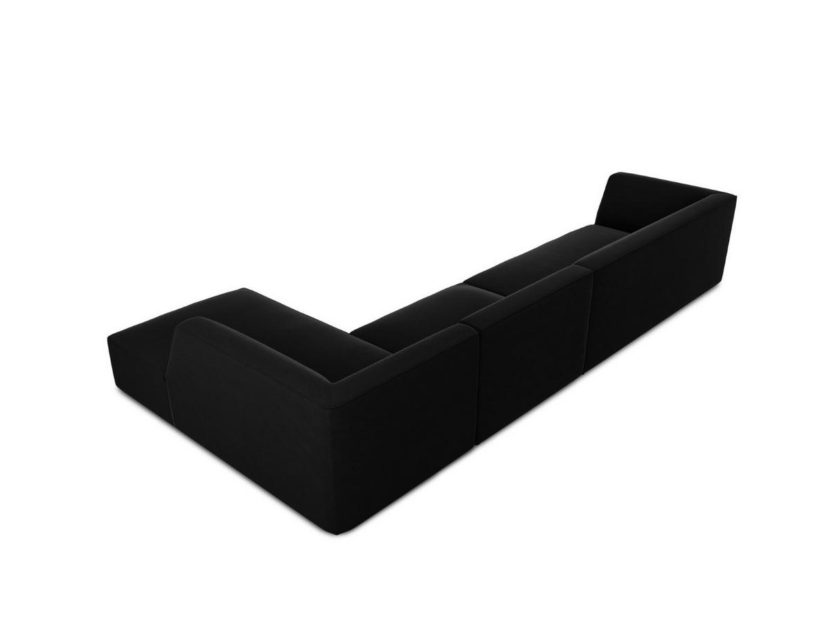 ECKSOFA rechts Ruby aus Samt schwarz 5 Sitzplätze - Schwarz, Textil (180/366cm) - Micadoni