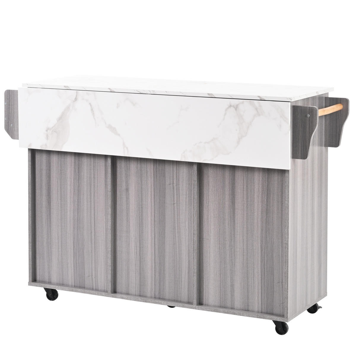 SERVIERWAGEN mit klappbarer Tischplatte 139 x 46(71) x 91,5 cm Grau MDF - Grau, Holz (46/91.5/139cm) - Beauniv
