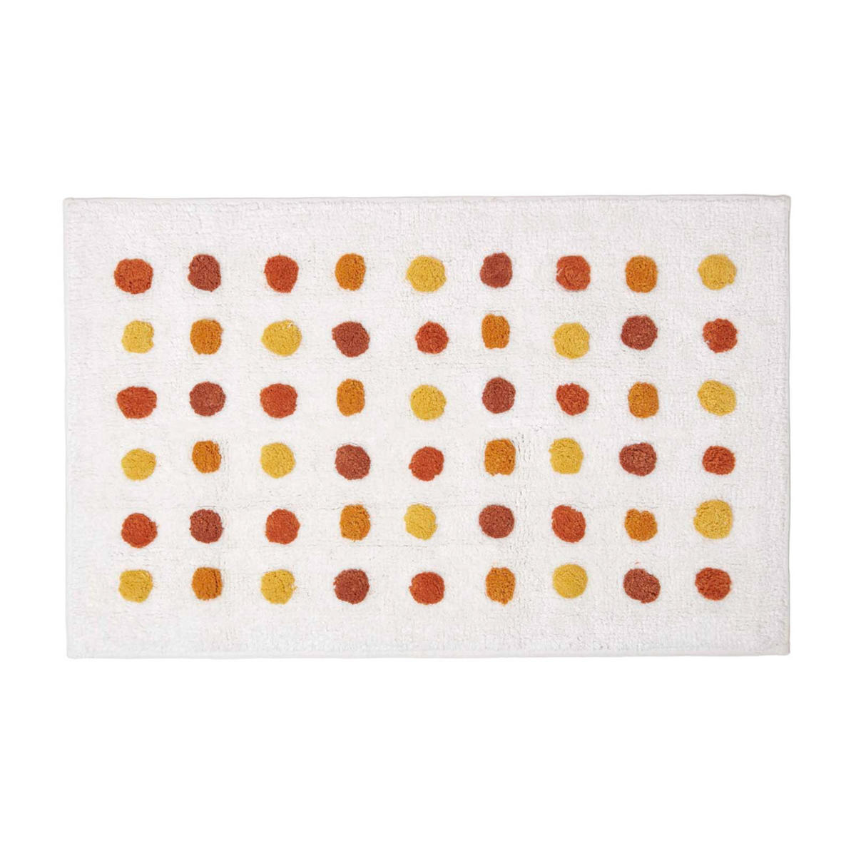 BADEMATTE Punkte 50/80 cm, Baumwolle - Dunkelgelb, Textil (50/80cm) - Homescapes