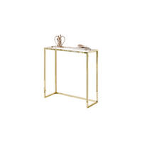 KONSOLE MODERN II GLASS 80/30/79 cm Goldchrom/Transparent - Transparent/Goldfarben, Glas/Metall (80/79/30cm) - Lookway
