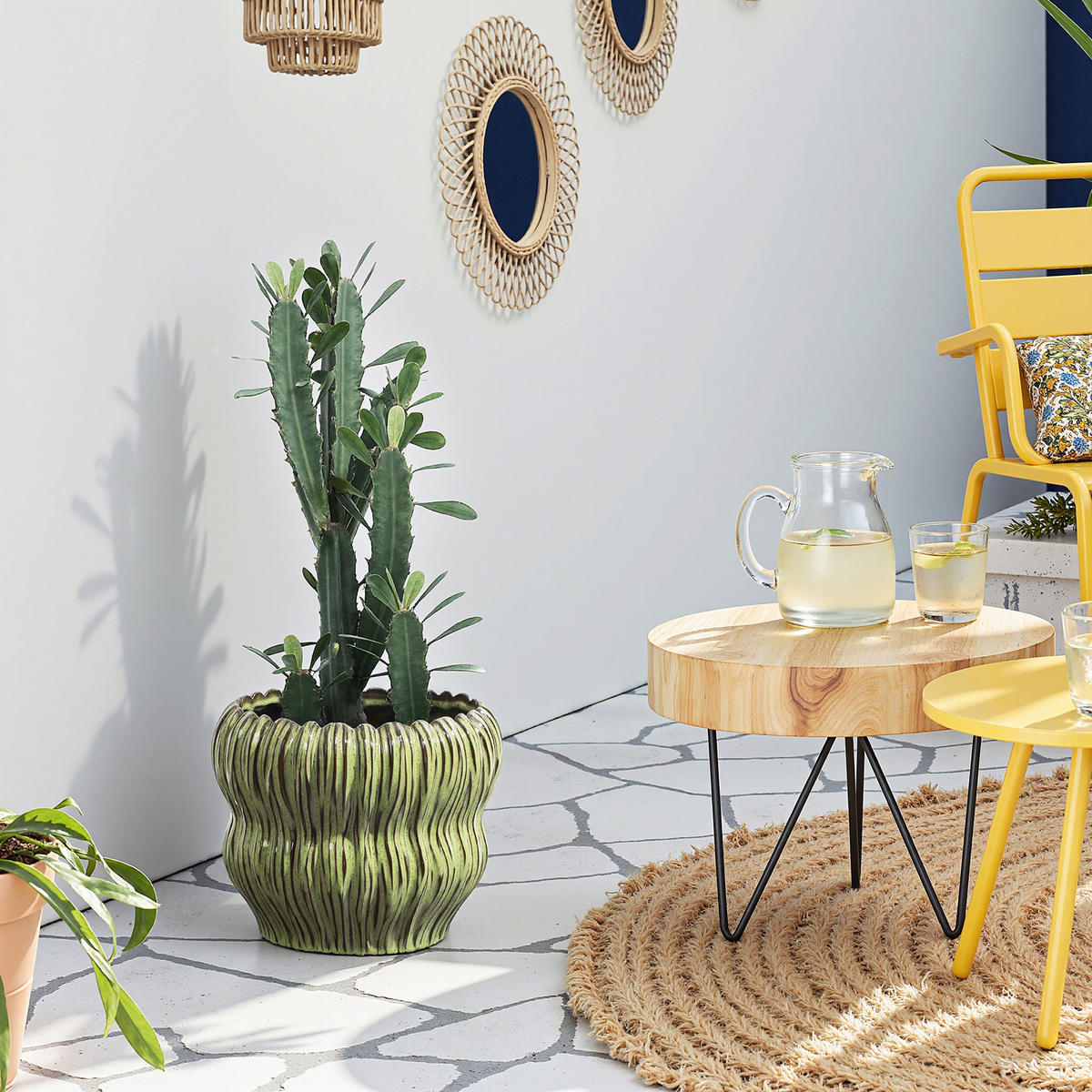 GRÜNER Keramik-Blumentopf, Durchmesser 26 cm, Höhe 24,5 cm - Grün, Keramik (25cm) - Hometopia