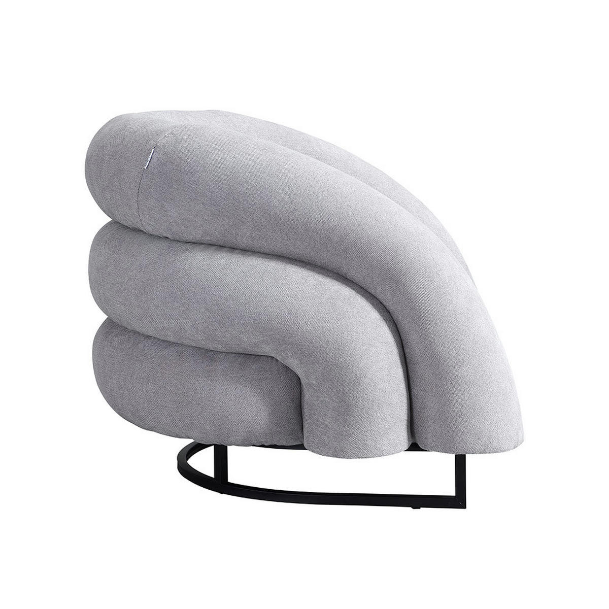 SESSEL MACA - Samtgewebe Grau - Grau, Kunststoff (95/73/88cm) - Home Deluxe