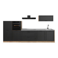 KUCHYNKA R-Line, Antracitový vidiecky dom/Dub Goldkraft, 340 cm Marmori työtaso - farba duba/antracitová, kompozitné drevo (340/143/60cm) - Vicco