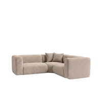 ECKSOFA Modulares, Corner mini, Chenille-Stoff Cremona, Beige, GRETA - Beige, Holz (380/190cm) - Kaiser Möbel