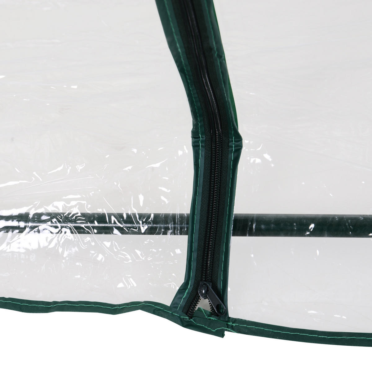 GEWÄCHSHAUS DE-11899 mit 2 Türen & PVC-Bache Grün - Transparent, Metall (100/80/250cm) - ComfortXL