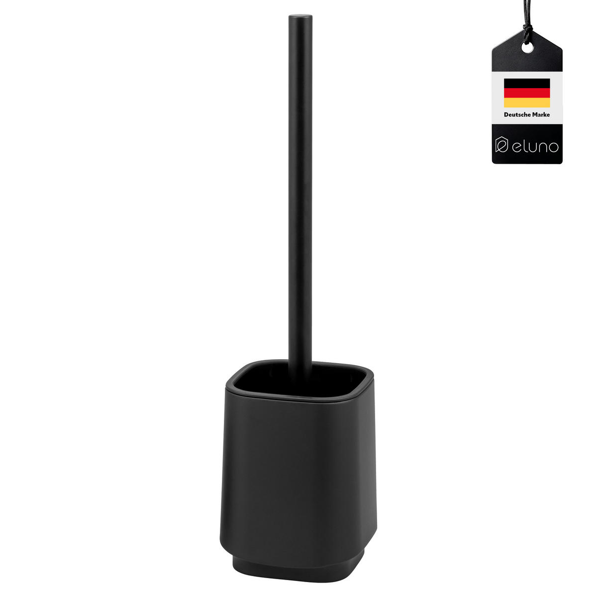 WC-GARNITUR VALONA, Soft-Touch, schwarz - Schwarz, Kunststoff (10/38/10cm) - eluno