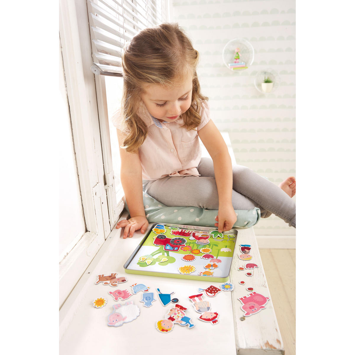 MAGNETSPIEL-BOX Peters und Paulines Bauernhof, ab 3 Jahre - Multicolor, Naturmaterialien (22/3.8/21.5cm) - Haba