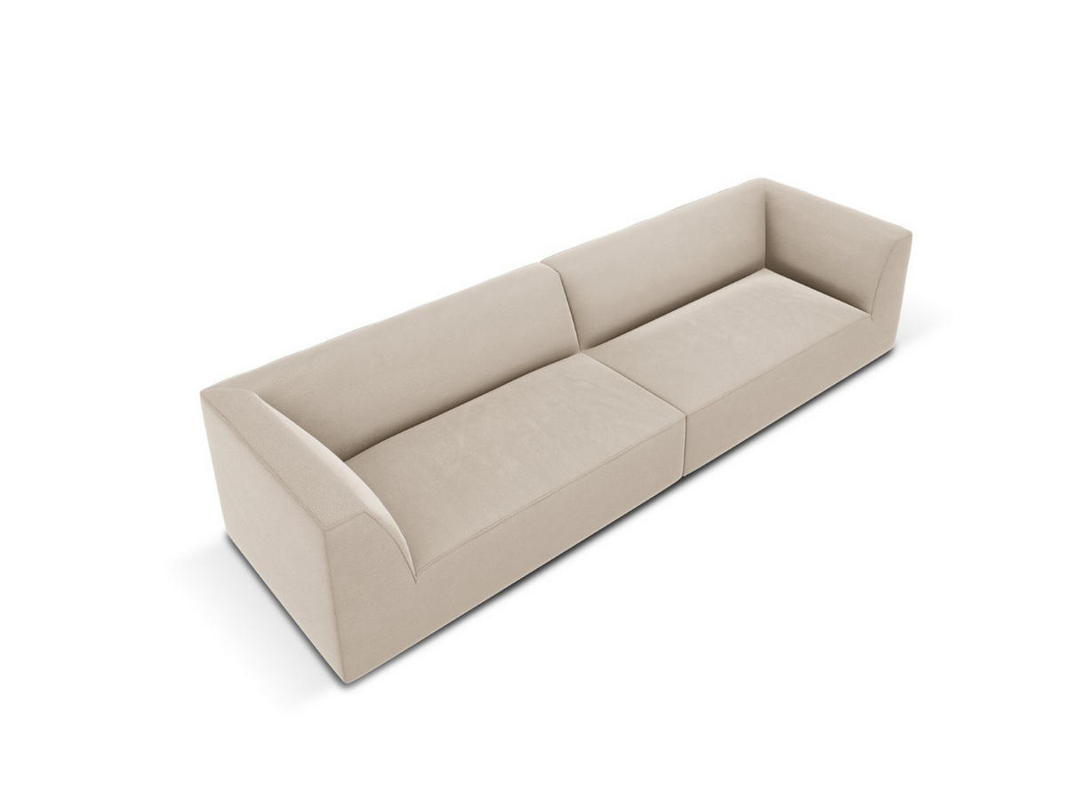 SOFA Ruby aus Samt beige 4 Sitzplätze - Beige, Textil (93/69/302cm) - Micadoni