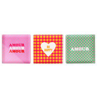 BRIEFBESCHWERER Message Pop-Art 3er-Set - Multicolor, Glas (8/2/8cm) - FURNARO