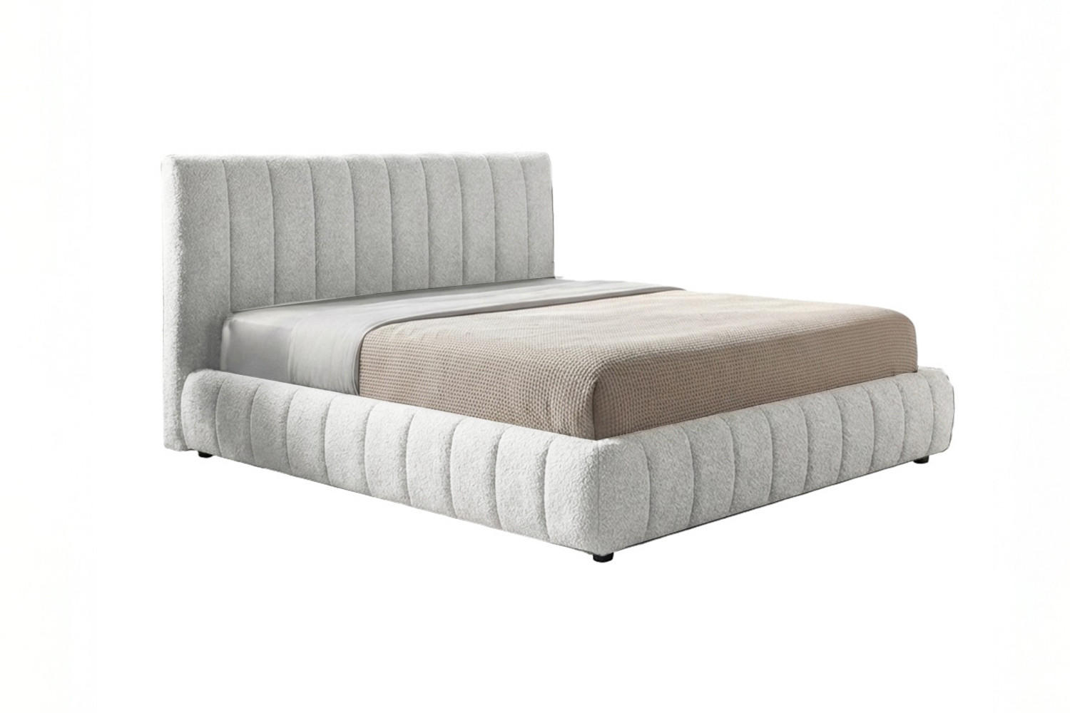 POLSTERBETT ALIOTTA Grau Bouclé - Grau, Textil (160/200cm) - KAWOLA