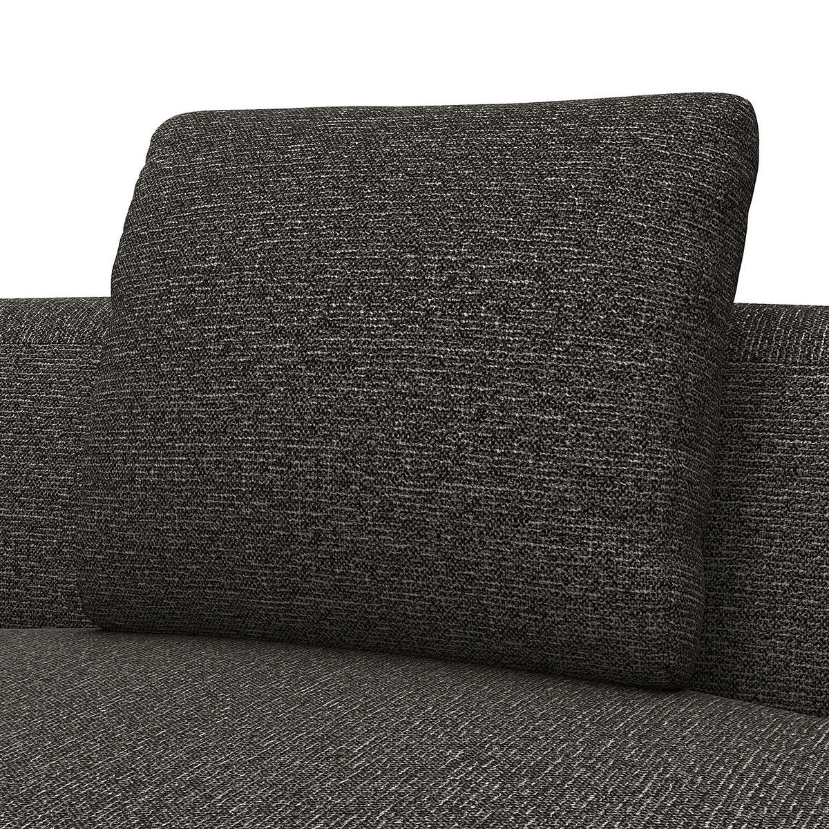 ECKSOFA mit Rundecke - Anthrazit/Schwarz, Kunststoff/Textil (340/225cm) - home24