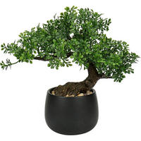KUNSTPFLANZE Bonsai Baum 25 cm im Keramiktopf Schwarz - Schwarz, Keramik (27cm)
