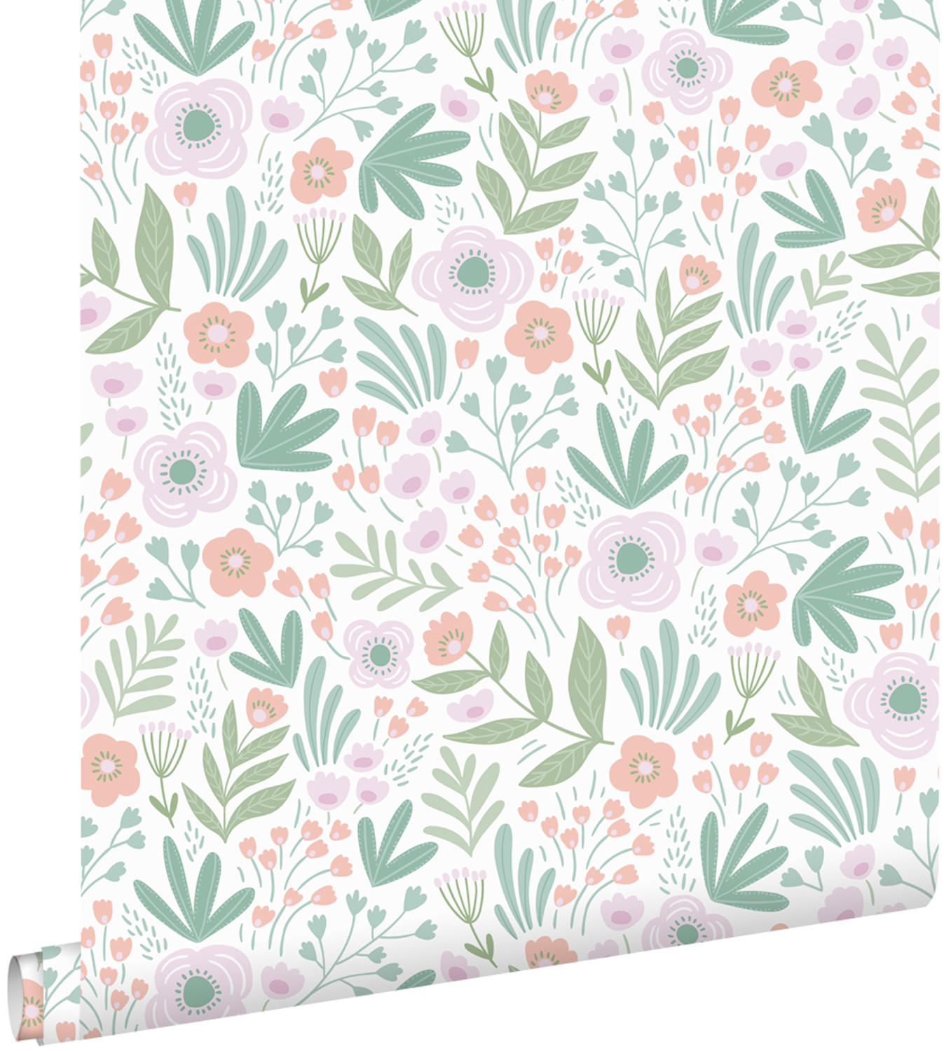 TAPETE Blumen 50 x 900 cm - Grün, Papier (50/900cm) - ESTAhome