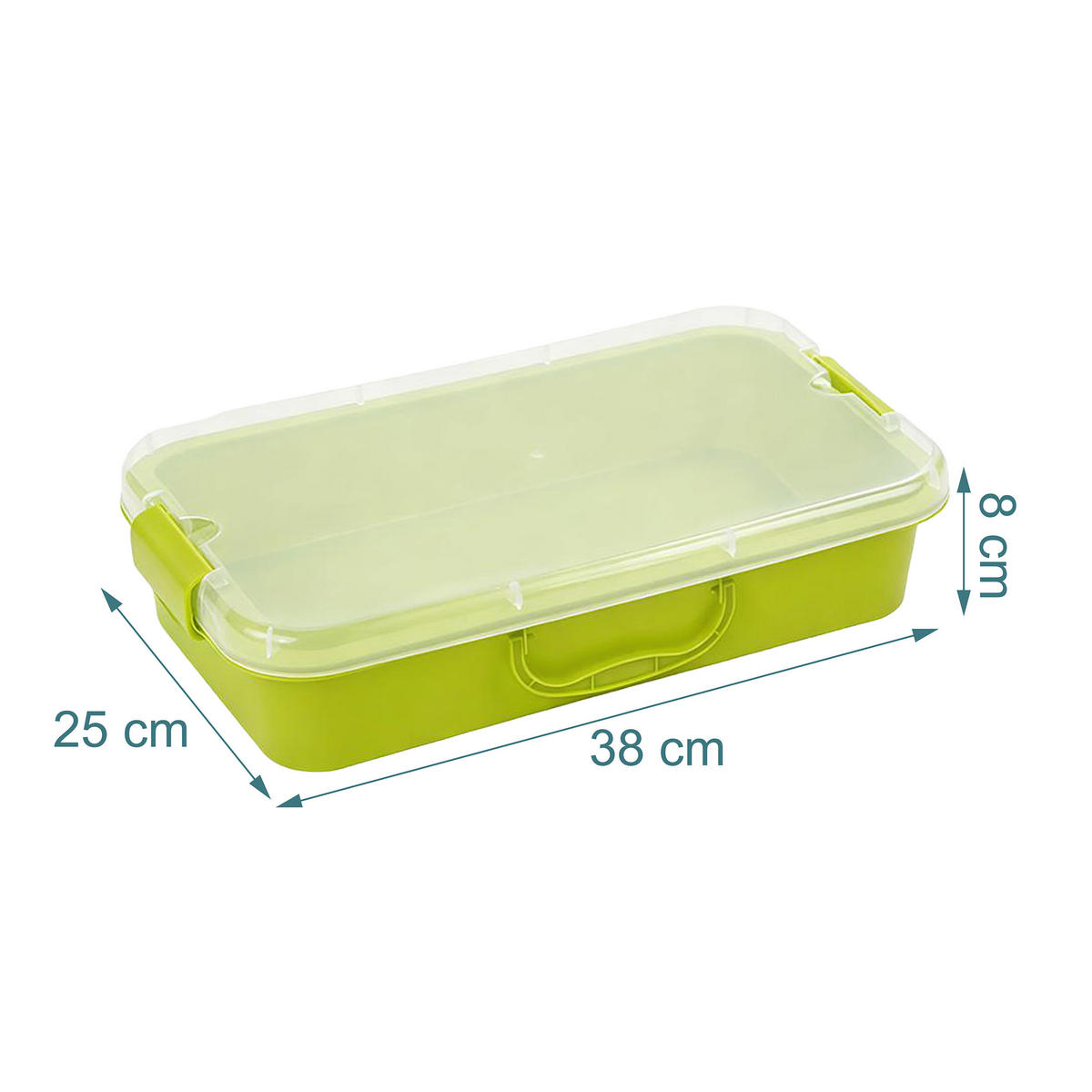 SANDLÅDA Ljusgrön 2-pack med lock - Grön, Plast (25/38/8cm) - Relaxdays