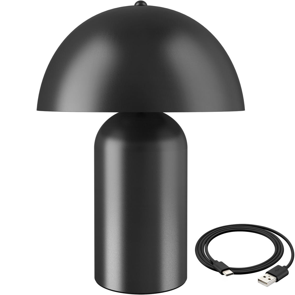 AKKU-TISCHLAMPE Kade,25 x 34 cm,schwarz - Schwarz, Metall (25/25/34cm) - tectake