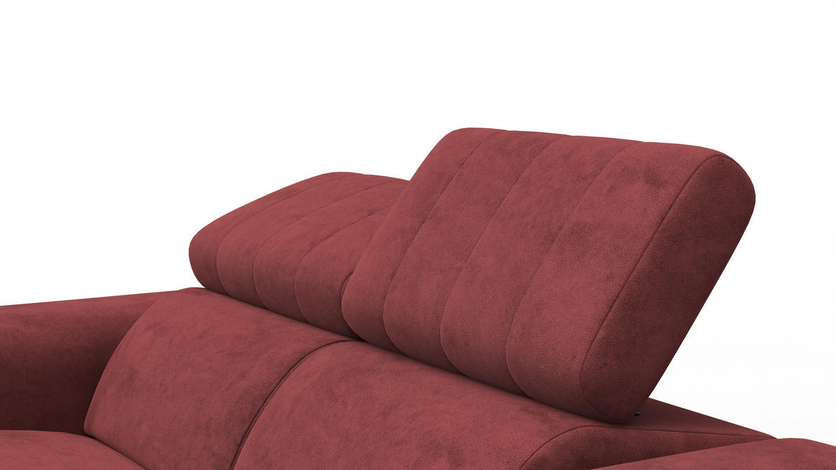 RELAXSOFA NORDEL 2-Sitzer, bordeaux - Bordeaux/Schwarz, Holz/Textil (150/80/105cm) - Courtois Laville