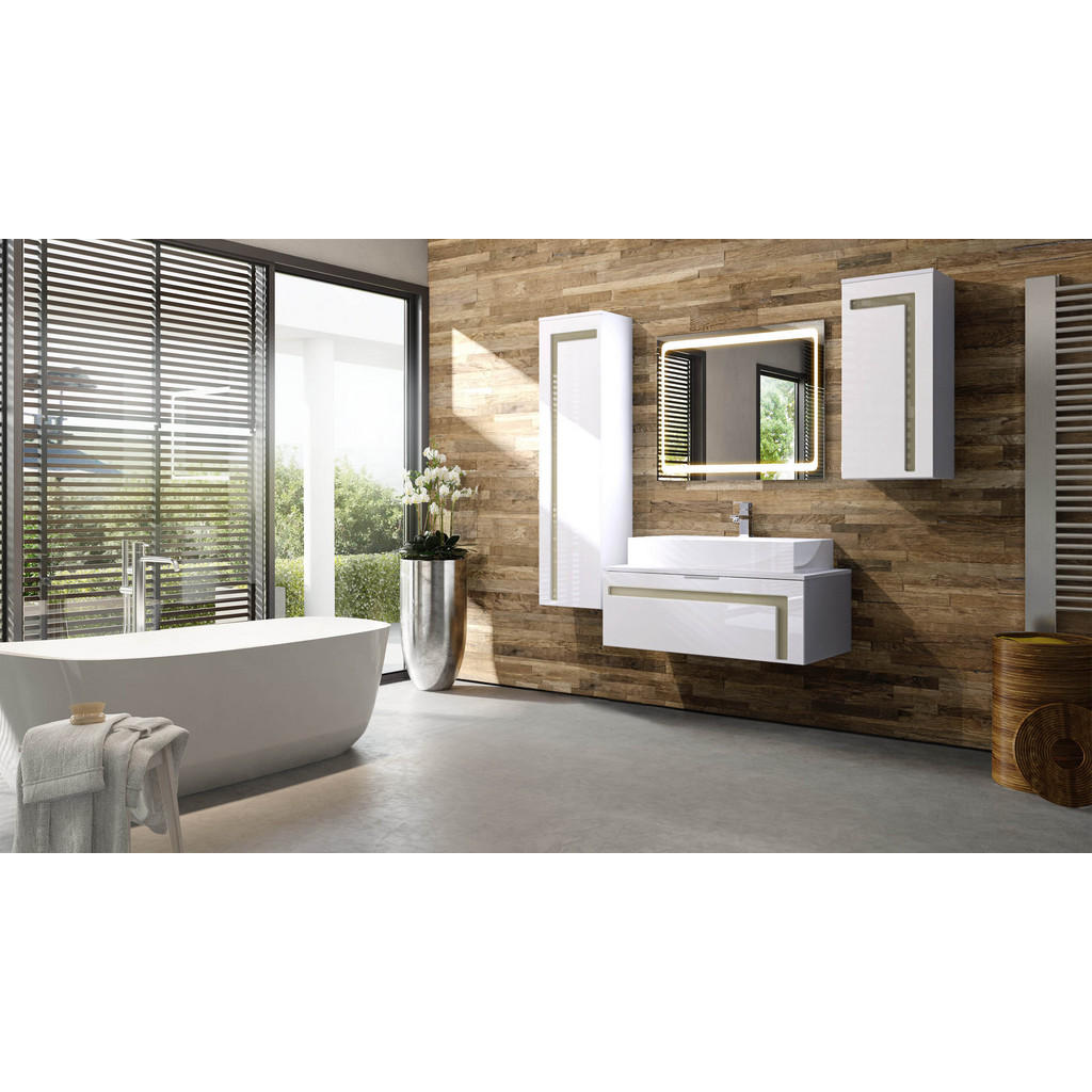 Thumbnail - Vladon Badmöbelset, Sand, Holzwerkstoff, 200x193x51 cm, Badezimmer, Badmöbelsets & Badmöbelserien, Badmöbel-Sets