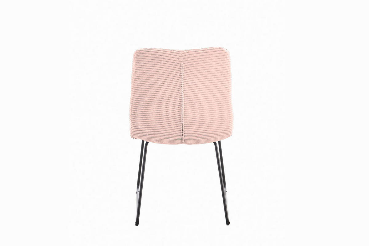 ESSZIMMERSTUHL NEW CHARME Pink Cord - Pink, Textil (52/87/66cm) - KAWOLA