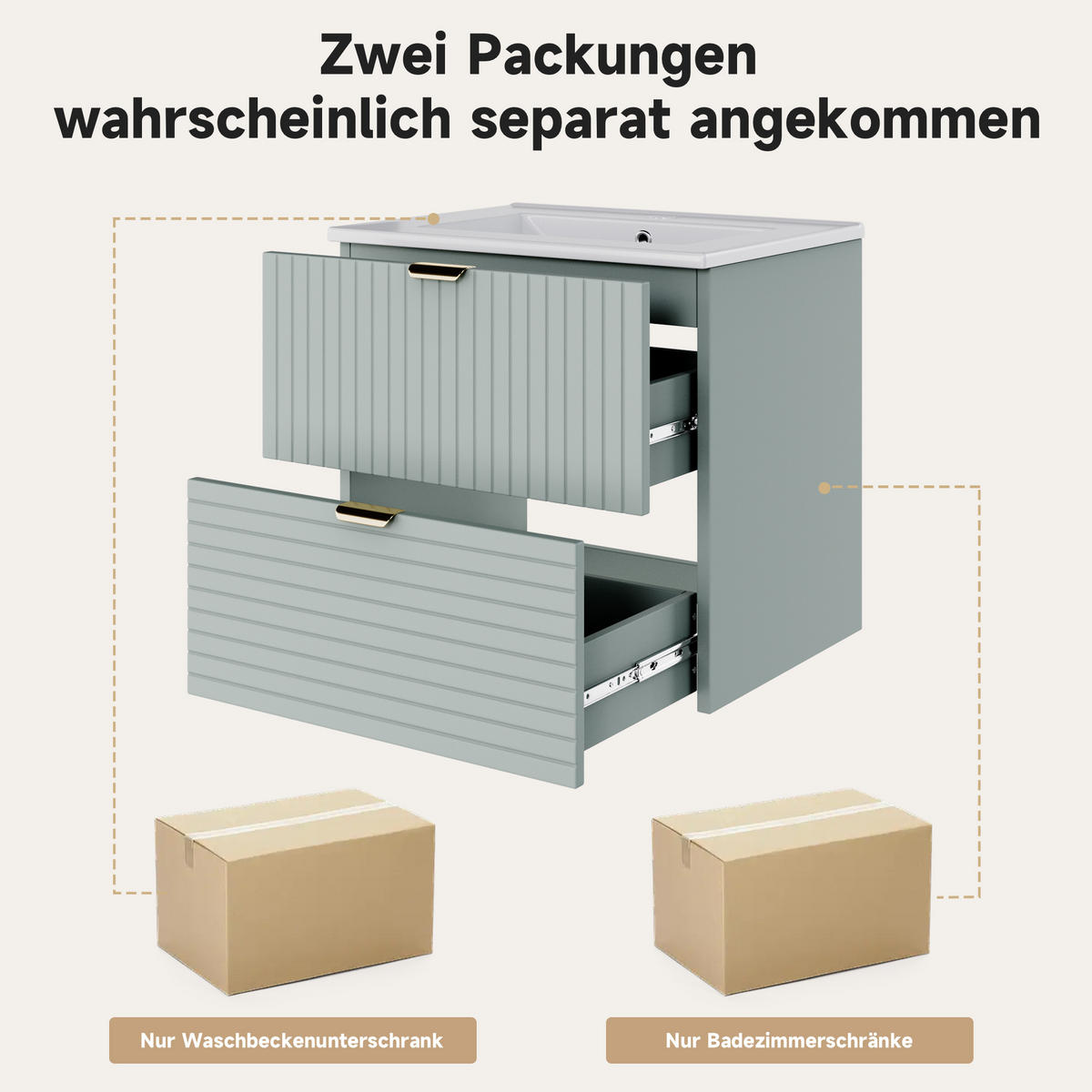 WASCHTISCH Mintgrün 61/46/57 cm - Mintgrün, Holz (61/57/46cm) - PANGIVO