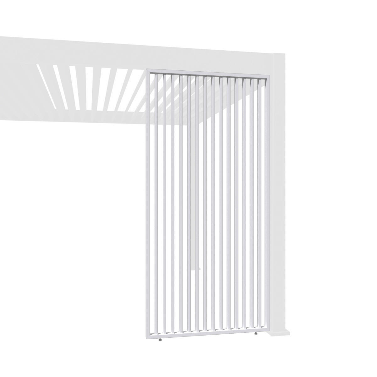 LAMELLENWAND für Pergola 0,93 m aus Aluminium Weiß - Weiß, Metall (93/234/6cm) - WEIDE