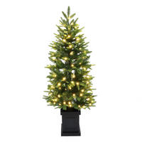 KÜNSTLICHER Weihnachtsbaum 124 cm mit Beleuchtung und 150 LEDs - Grün, Kunststoff (124cm) - Hometopia