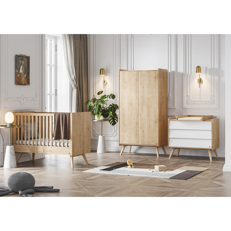 BABYZIMMER 3-teilig Weißes Holz - Weiß, Holzwerkstoff (125/103/65cm) - Petits-meubles