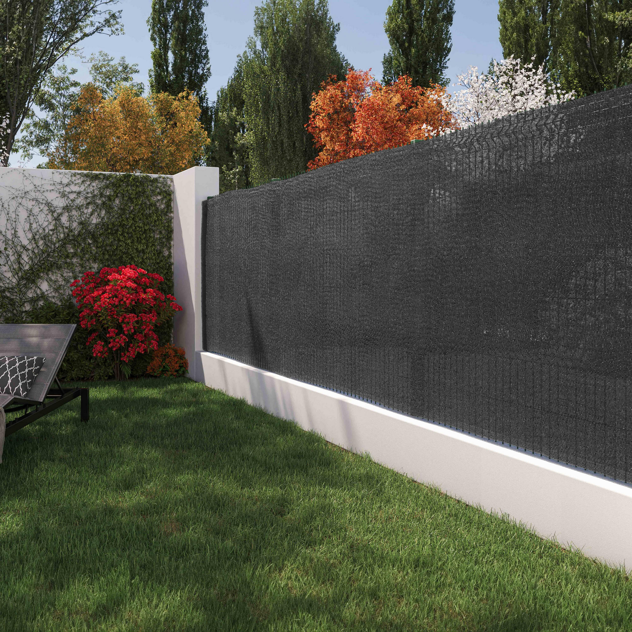 SICHTSCHUTZ 1,50x10m, Bedeckung 85 %, Grey - Grau, Textil (150/150cm) - Oviala