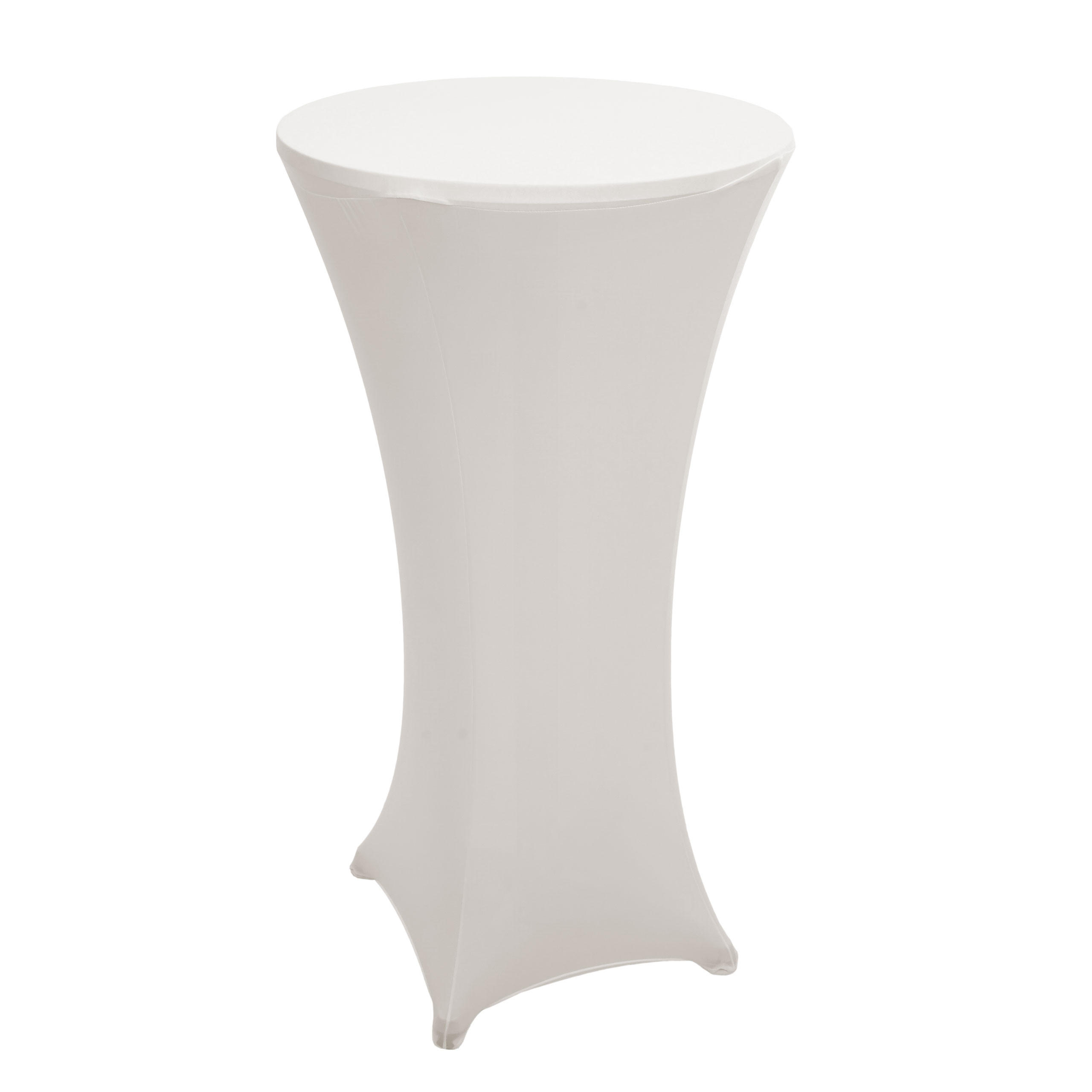 STEHTISCH + HUSSE rund Silber, Cremeweiß 2er-Set - Silberfarben/Creme, Textil (60/60/110cm) - MCW