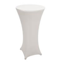 STEHTISCH + HUSSE rund Silber, Cremeweiß 2er-Set - Silberfarben/Creme, Textil (60/60/110cm) - MCW