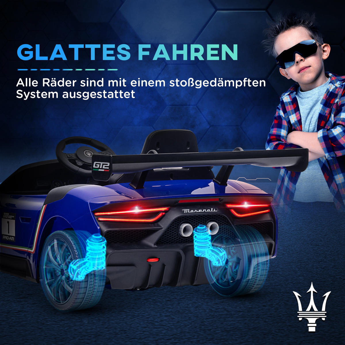 KINDER Elektroauto - Blau, Metall (115/60/45cm) - AIYAPLAY