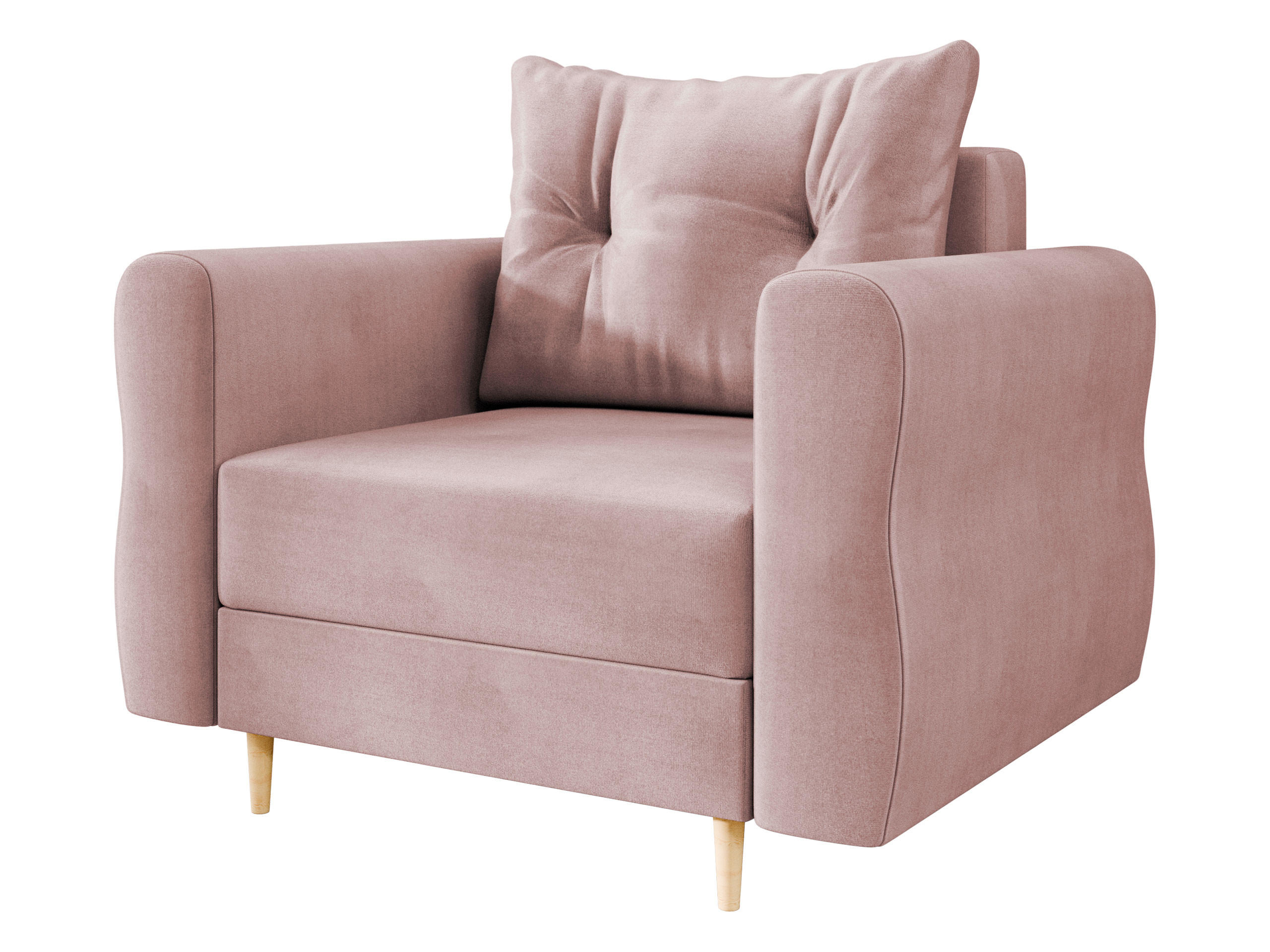 SESSEL Zako - Naturfarben/Rosa, Holz/Textil (106/85/77cm) - MIRJAN24