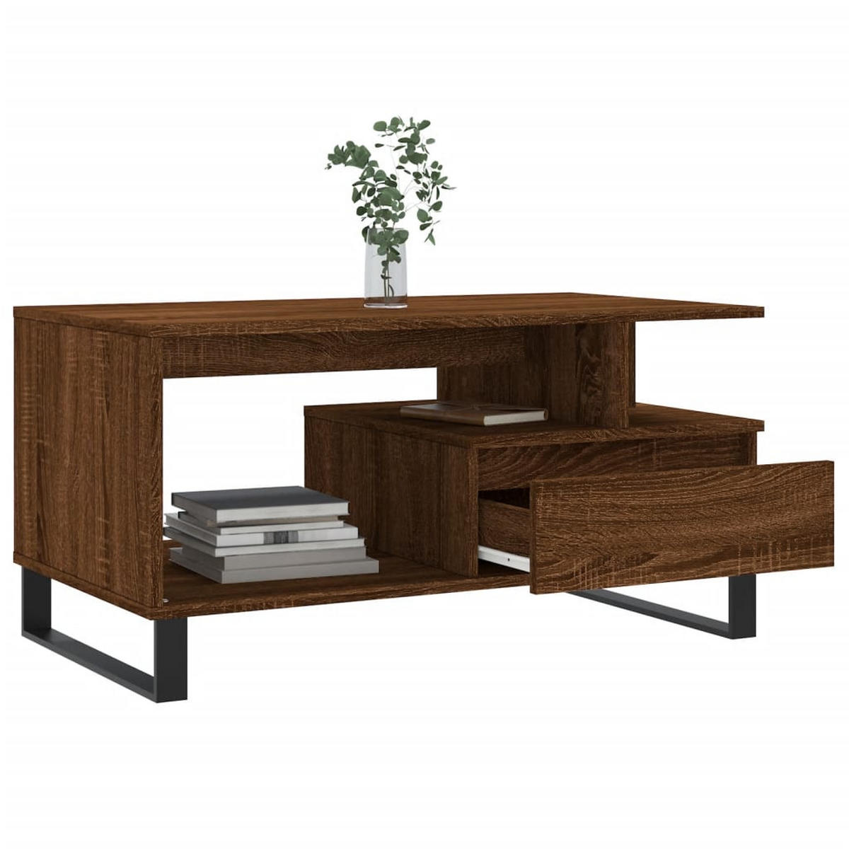 COUCHTISCH Braun Eichen-Optik 90x49x45 cm Holzwerkstoff - Braun, Holzwerkstoff (49/90/45cm) - furnicato