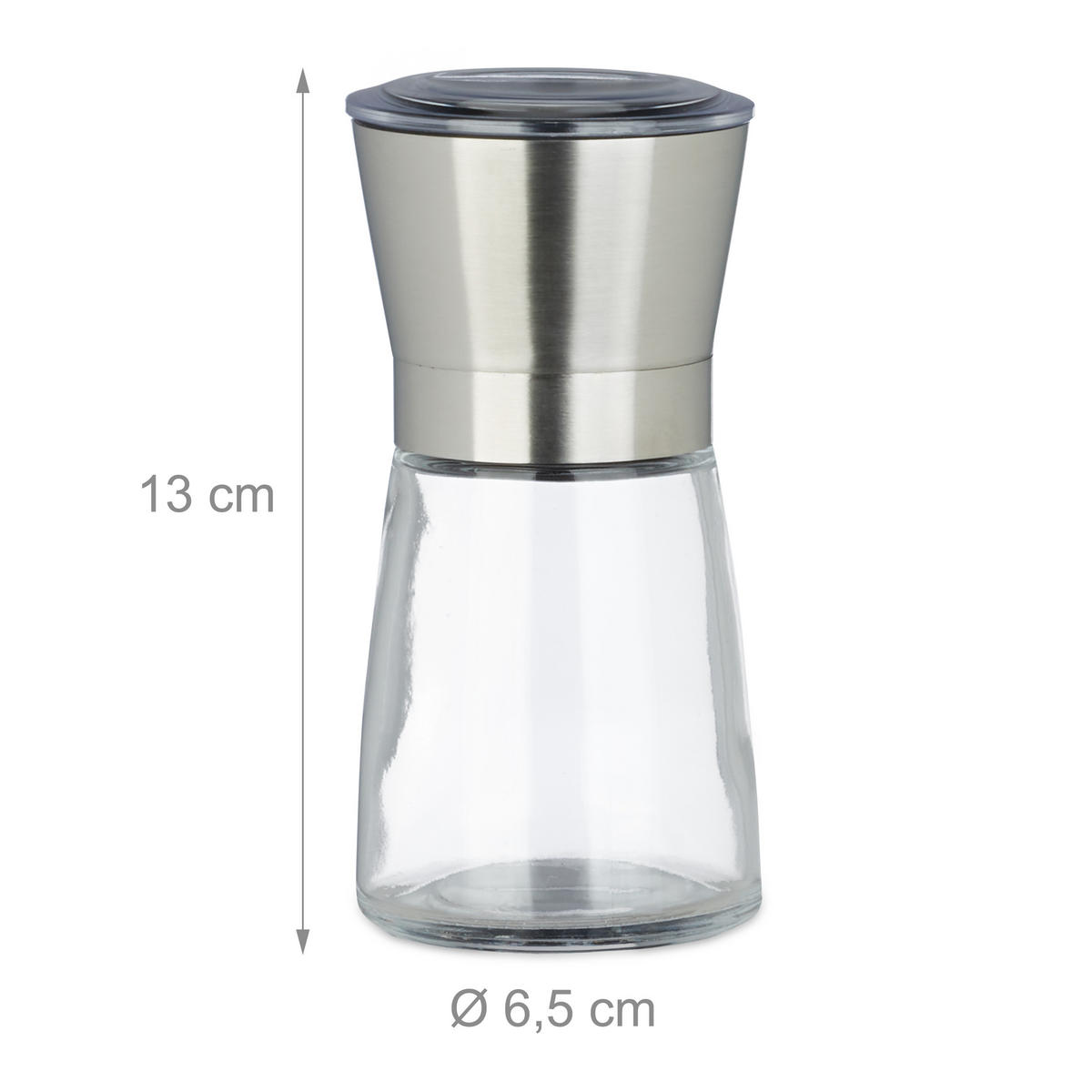 2xPFEFFERMÜHLE - Multicolor, Glas/Keramik (6.5/13/6.5cm) - Relaxdays