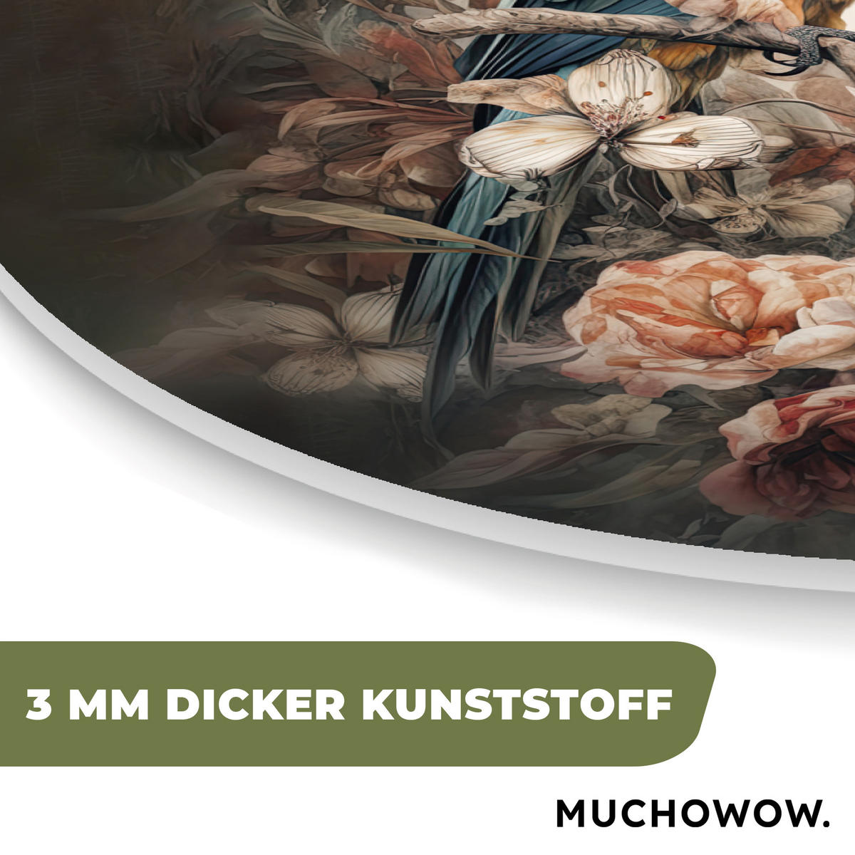 WANDBILD Papageien - Vögel - Natur - Blumen 40x40 cm - Baltimorefarben, Kunststoff (40/40cm) - MuchoWow