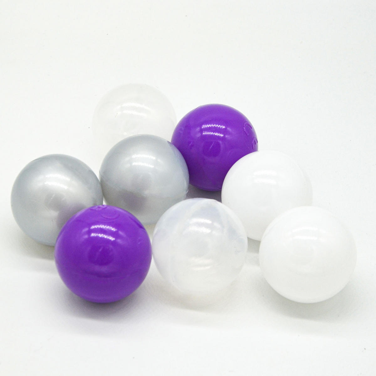 BÄLLEBAD-BÄLLE 200 Stück, Lila/Grau/Weiß/Transparent, 5.5 cm - Lila, Kunststoff (5.5/5.5/5.5cm) - Littletom