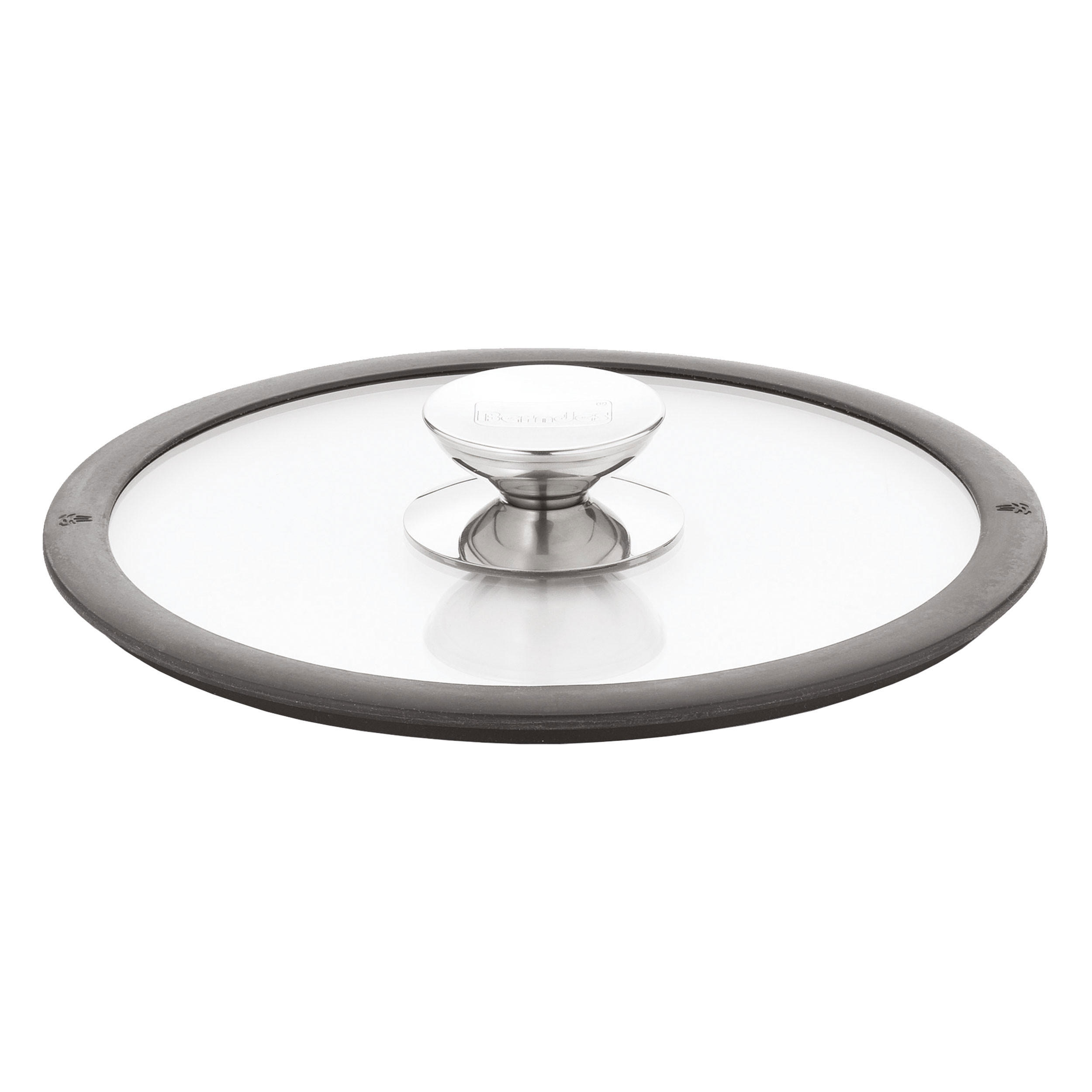 GLASDECKEL mit Silikonring, Transparent / Schwarz, 20 cm - Schwarz, Metall (8.46/8.46/1.97cm) - Berndes