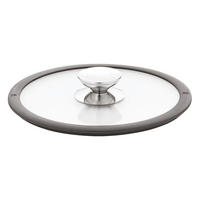 GLASDECKEL mit Silikonring, Transparent / Schwarz, 20 cm - Schwarz, Metall (8.46/8.46/1.97cm) - Berndes