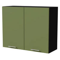 KÜCHENHÄNGESCHRANK Brerra W3/90 Schwarz / RAL 6025 farngrün Matt 90 / 32,5 / 72cm - Schwarz/Grün, Holz/Holzwerkstoff (90/72/32.5cm) - Feldmann-Wohnen