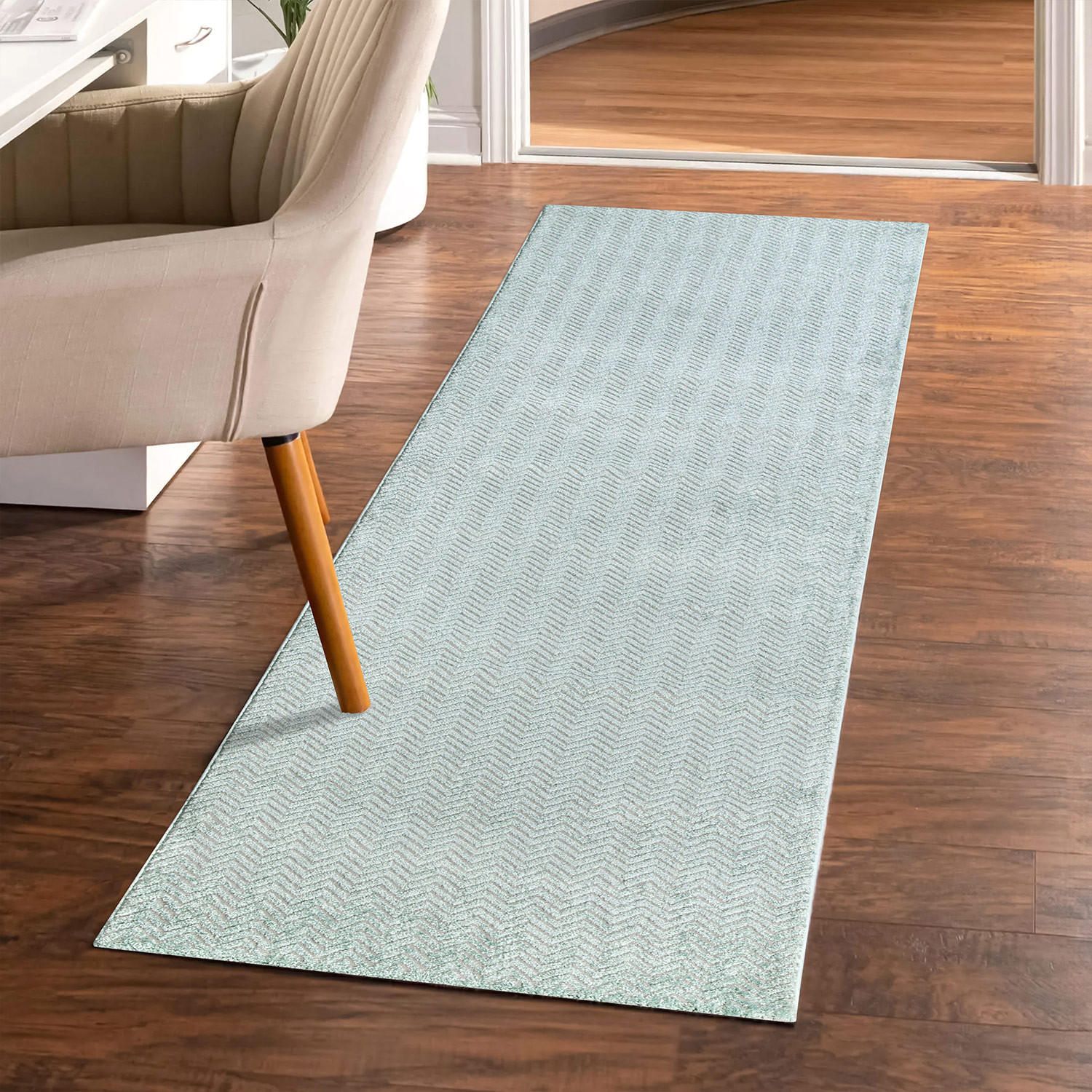 KURZFLOR-TEPPICH Fancy 805 Grün/ Türkis 80x300 cm - Türkis/Grün, Textil (80/300cm) - carpet city