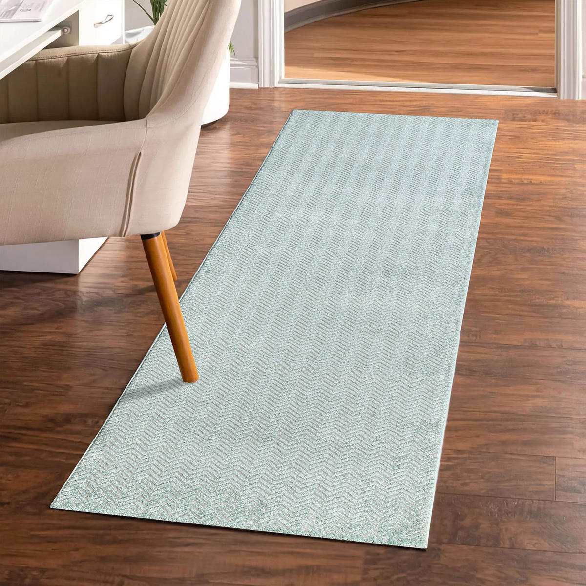 KURZFLOR-TEPPICH Fancy 805 Grün/ Türkis 80x300 cm - Türkis/Grün, Textil (80/300cm) - carpet city