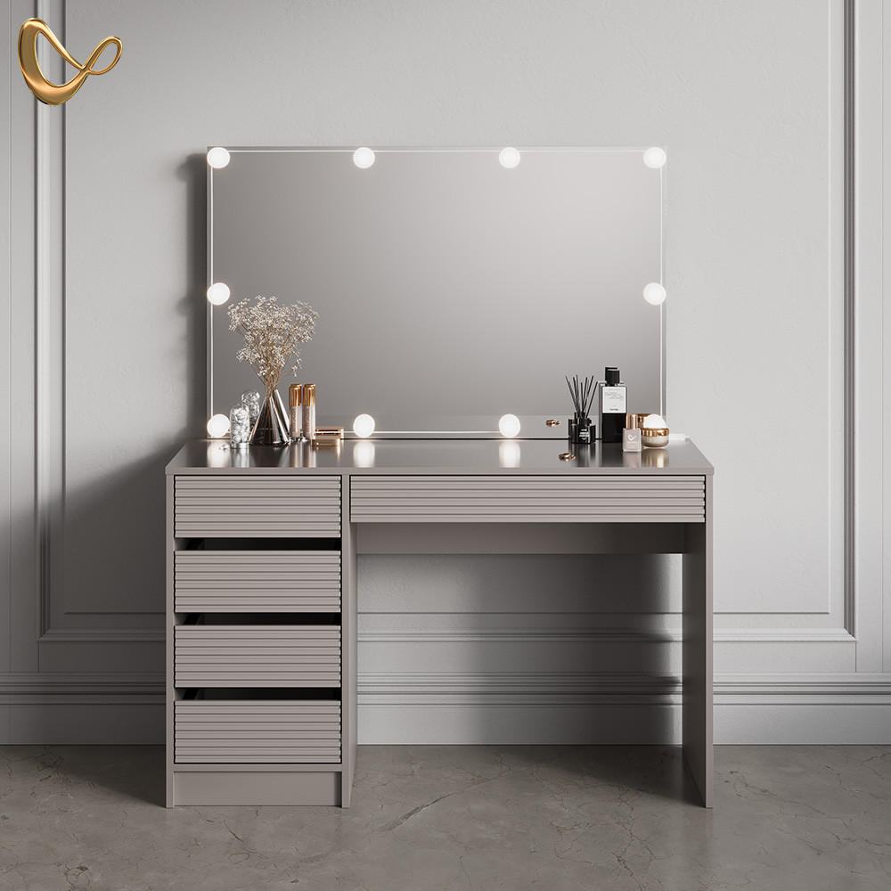 SCHMINKTISCH Imola Cashmere 120 cm mit LED Beleuchtung - Kaschmir, Holzwerkstoff (120/75/55cm) - Livinity®