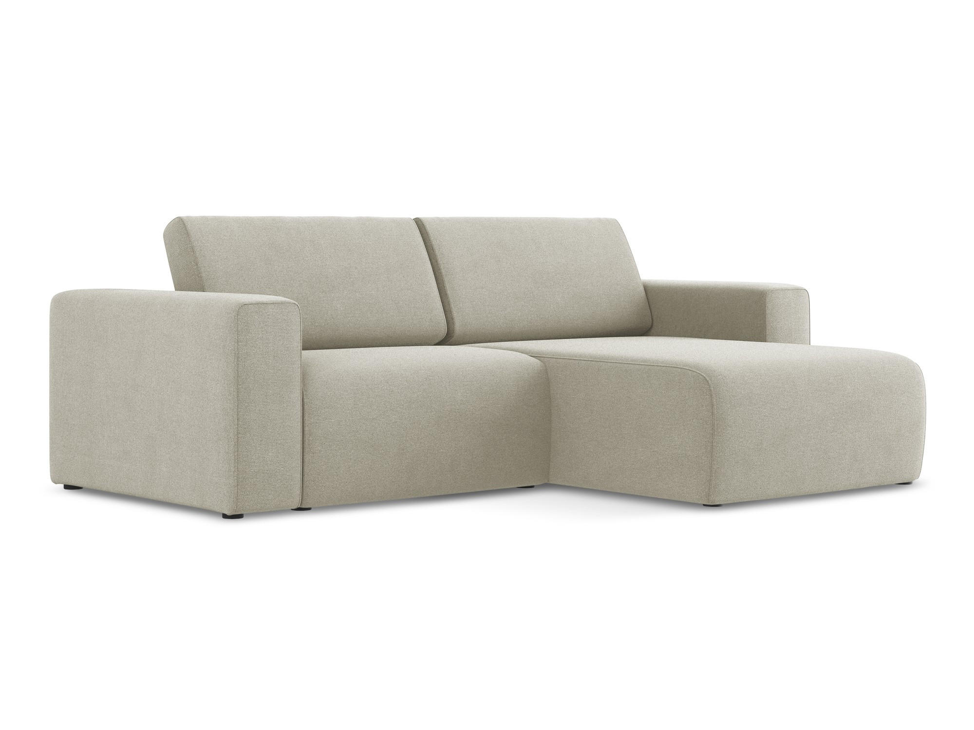 ECKSOFA Rechts Strukturstoff Stoff Beige - Beige/Creme, Kunststoff/Textil (224/167cm) - Makamii