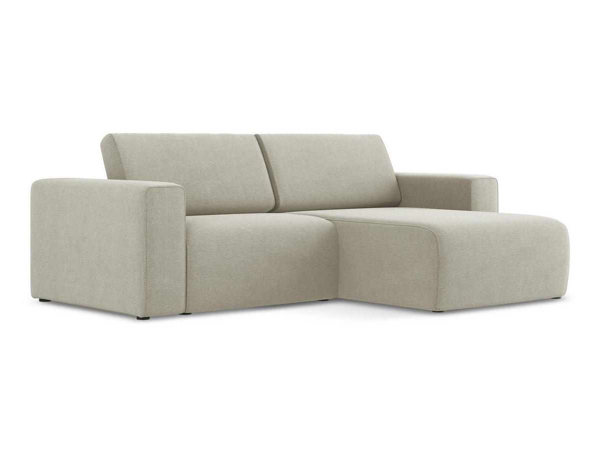 ECKSOFA Rechts Strukturstoff Stoff Beige - Beige/Creme, Kunststoff/Textil (224/167cm) - Makamii