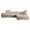 ECKSOFA Stevil Graubeige Velours - Greige/Silberfarben, Textil/Metall (275/203cm) - Selsey