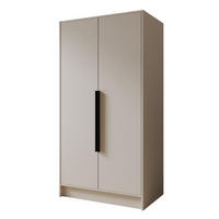 SCHRANK Kaschmir ORTO 100 g Glatt Ohne Spiegel Mit Schwarzen Griffen - Ecru/Schwarz, Holzwerkstoff (102/200/51cm) - Sepro Meble